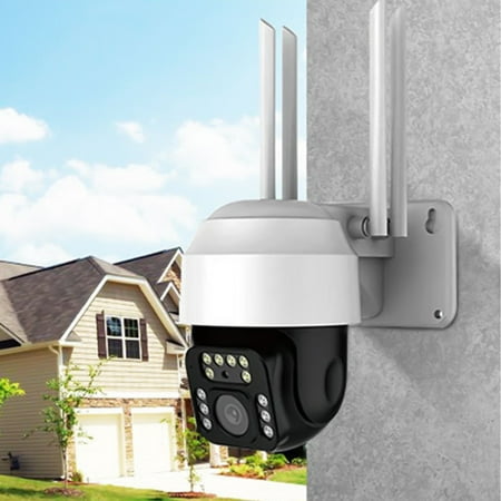 Nkmbld Indoor/Outdoor Security Camera Wireless WiFi Security Camera 360Â° View 1296P PTZ Dome Home Surveillance Camera with Motion Detection 2-Way Audio Color Night Vision White