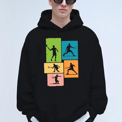 TEMU Silhouette Print, Hoodies For Men, Comfy & Fashion Long Sleeve Outdoor Hooded Sweatshirt Fall/ Winter/ Spring Tops Image