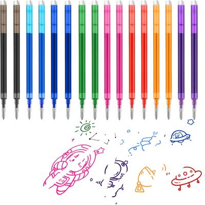 TEMU 16pcs 0.7mm Erasable Gel Ink Pen Refills Compatible With Frixion Friction, 8 Colors Smooth Writing Multicolor Retractable Fine Point Pen Refill For Office Home Art Drawing Writing And Planne Image