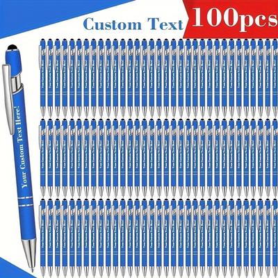 TEMU 100 Customizable Multicolor Metal Ballpoint Pens - Retractable, Lightweight And Durable With Medium Tip - Suitable For Business, Office Supplies, School Gifts, Graduation Keepsakes, Etc Image