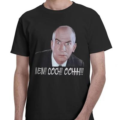 "TEMU Men' De "no! But! Ohhh!" Graphic T-shirt - 100% Cotton Breathable Casual Tee With Humorous Movie Quote, Short Sleeve Round Neck For Casual Attire, Comfortable Cotton Shirt" Image