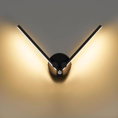 TEMU Wall Light, Double Light Bar With Rotatable Lantern Pole, Modern Wireless Wall Light, Warm White Decorative Lighting For Bedroom, Office, Hallway Image