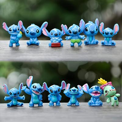 TEMU 12pcs Stitch Action Figures, Anime Collection Toys Suit, Plastic Home Party Decoration, Ideal Christmas Gift