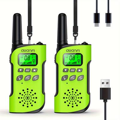 TEMU Walkie Talkies For Adults 2/3/4 Pack, Rechargeable Long Range Walkie Talkies With 1000mah Battery, 8 Channels, Vox, Lanyards, Flashlight For Outdoor Camping Hiking, Gift