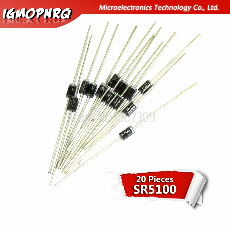20 stücke sr5100 sb5100 5a/100v do-27 schottky diode neues original Image