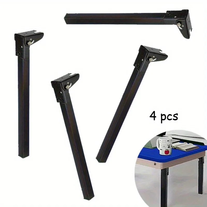 4-teiliges Klapptisch-Set aus robustem Metall mit Haarnadel-Tischbeinen, klappbare Möbelbeine, Füße, faltbare Laptop-Tischbeine, Couchtisch Image