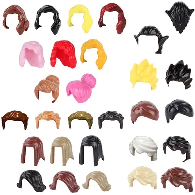 Bausteine-Zubehör, kompatible Figuren, Körperteile, Frisur für Jungen und Mädchen, 1 Stück oder 5 Stück oder 10 Stück, mehrere Einkaufsoptionen Image