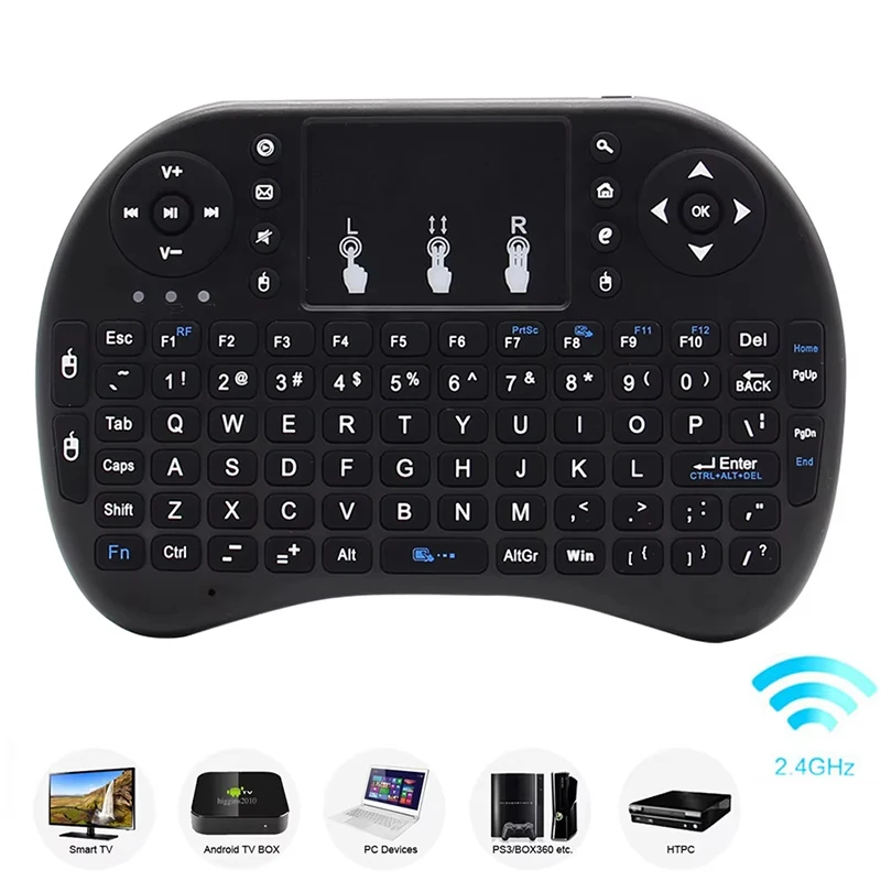 Bluetooth Wireless i8 Mini Tastatur Hintergrundbeleuchtung 2,4G USB Englisch mit Touchpad Air Mouse Fernbedienung Touchpad für Android TV Box Image