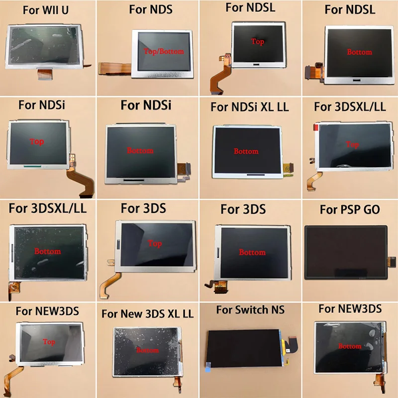 1PC Für NDS NDSL NDSi Neue 3DS LL XL PSP GEHEN Schalter WII U Spielkonsole Ersatzteil Oben unten Oberen Unteren LCD Screen Display Image