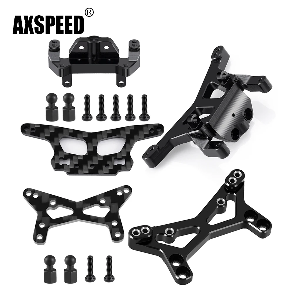 AXSPEED Aluminiumlegierung/Kohlefaser vorne/hinten Stoßdämpferhalterung für LOSI 1/24 Micro-B RC Buggy Truck Modell Upgrade-Teile