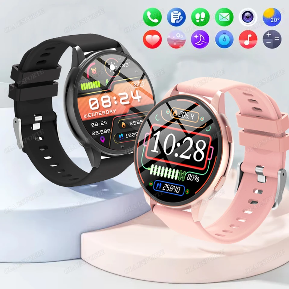 2025, Smartwatch für Damen, voller Touchscreen, Sport- und Fitnessuhr, IP67, wasserdicht, Bluetooth-Anruf für Android iOS, Smartwatch für Damen Image