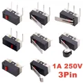 Mini Micro interrupteur de fin de course C NO NC, 3 broches, bornes PCB SPDT 1A 125V, levier à Arc à rouleau, Action instantanée, Micro souris, 20 pièces