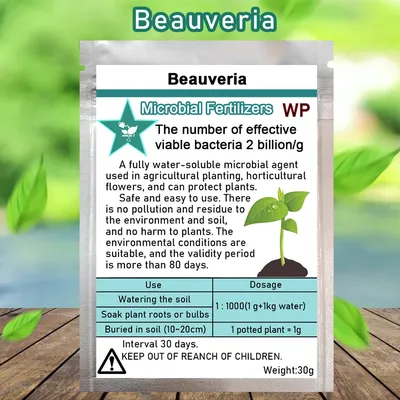 30g Beauveria Microbial Fertilizer Fully Water-soluble Fertilizer Plant Food Agent Protect Plants For Garden Farm