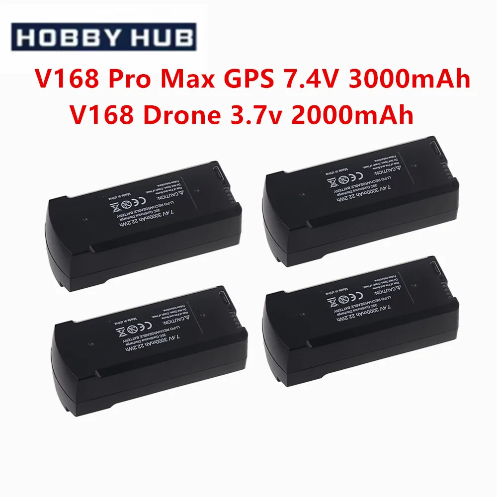 Original 7,4 V 3000 mAh Batterie Für V168 Pro Max GPS Drone/RC Quadcopter 3,7 V 2000 mAh V168 V198 Ersatz Batterie Eders Teile