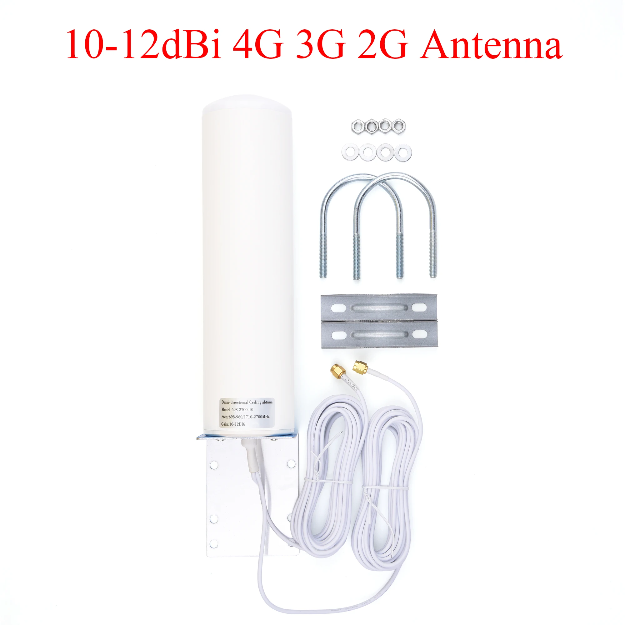 DE 1 Stück 10-12dBi 4G LTE Antenne 698-2700MHz 4G 3G 2G Außenantenne Dual SMA Stecker 5m/16,4ft Kabel für Router-Signalverstärkung Image