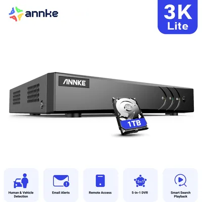 ANNKE 3K 5MP Lite 8CH HD Video Surveillance DVR 5IN1 TVI/AHD/CVI/CVBS/IPC Digital Recorder For 2MP