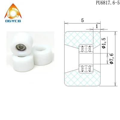 4pcs 1.5x7.6x5 PU Coated Fingerboard Wheels PU6817.6-5 Finger Skateboard Pulley 1.5*7.6*5 High Speed