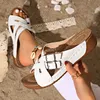 Hausschuhe, lässige Damenschuhe mit Plateau, Peep-Toe, niedrige, große Slides, beige Sandalen mit
