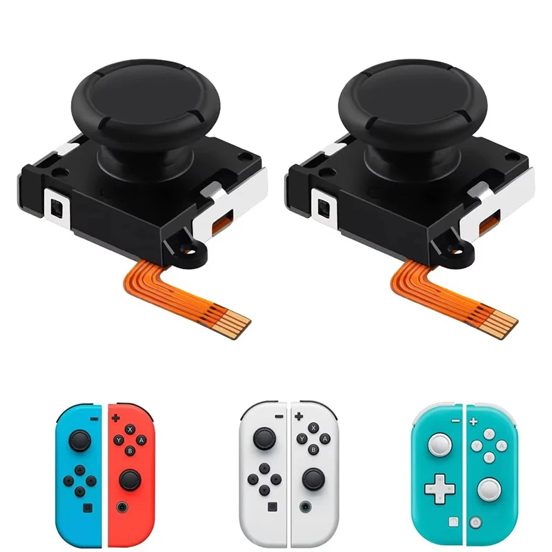 2 Stück Ersatz-Halleffekt-Joystick für JoyCon-Ersatz, kein Driften, elektromagnetischer Hall-Stick für Swicth OLED Lite-Reparatur Image