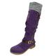 ARtray Long Shaft Boots, Women's Warm Soft Snow Boots, Women Fashion Side Zip Winter Boots, Winter Shoes, Ankle Boots, Women's Leather, Breathable, Outdoor, Lightweight Walking Shoes, purple, 7 UK