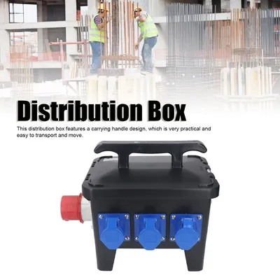 Distribution Protection Box Portable Outdoor Power Distribution Unit with RCBO Leakage Protector AC 220‑380V