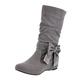 ARtray barefoot shoes women winter boots mid rise boots western boots women suede ankle boots round toe ankle boots fashion bow tie party shoes comfortable shoes, grey, 6 UK