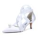 Womens Pearl Ankle Strap Pumps Low Kitten Heel with Bow Bridal Heels for Women Prom Evening Party Dress Shoes Pumps,White,5.5 UK