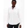Langarmbluse TOMMY HILFIGER CURVE "CRV 1985 SLIM PIQU", Damen, Gr. 50, beige (ecru), Piquu00e9, Obermaterial: 96% Baumwolle, 4% Elasthan, unifarben, casual, slim fit normal, Langarm, Blusen, in großen Größen, aus Pique Qualität
