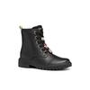 Schnürboots GEOX "J CASEY GIRL", Kinder, Gr. 30, schwarz, Synthetik, modisch, Schuhe, Stiefel, Biker Boots mit Blockabsatz