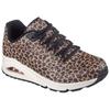 Sneaker SKECHERS "UNO-KAT-NEATO", Damen, Gr. 42, braun (braun, leo), Lederimitat, animal-print, sportlich, Schuhe, Leo Sneaker, Schnürschuh mit Air-Cooled Memory Foam