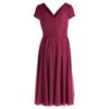 Cocktailkleid VERA MONT "Vera Mont Damen Cocktailkleid im Glitzer-Look", Damen, Gr. 48, Normalgrößen, rot (rot, grau), Netz, Obermaterial: 100% Polyester. Futter: 100% Polyester., elegant, ausgestellt kurz, V-Ausschnitt, Halbarm, Kleider, Stoff