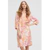 Sommerkleid SMITH & SOUL, Damen, Gr. L, US-Größen, rot (coral), Material: 100% Viskose, bedruckt, gemustert, casual, regular fit Midi, hoch geschlossener Ausschnitt, 3/4-Ärmel Ärmel mit Ärmelschlitz Umschlagbund, Kleider, mit Seitenschlitze