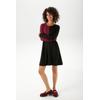 Jerseykleid ANISTON CASUAL, Damen, Gr. 48, N-Gr, bunt (schwarz, bordeaux), Milano Rib, Obermaterial: 65% Viskose, 31% Polyester, 4% Elasthan, colorblocking, unifarben mit Farbeinsatz, casual, kniefrei, Rundhals, Langarm, Kleider, mir raffiniertem...