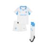 Trainingsanzug PUMA "Olympique de Marseille 25/26 Heimtrikot-Minikit Kinder", Herren, Gr. 110, weiß (weiß bleu azur blau), Obermaterial: 100% Polyester; Rippe: 100% Polyester, Sportanzüge
