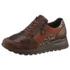 Keilsneaker WALDLÄUFER "HIROKO-Soft", Damen, Gr. 7,5 (41), braun (braun kombiniert), Veloursleder, Textil, Nappaleder, Lackleder, Nubukleder, sportlich, Schuhe, Schnürschuh, Komfortschuh, Orthotritt, in Bequemweite G (= weit)