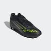 Fußballschuh ADIDAS PERFORMANCE "F50 CLUB HART- UND ASCHENPLÄTZE E KINDER", Gr. 38, schwarz (core schwarz, iron metallic, lucid lemon), Synthetik, sportlich, Schuhe, geeignet für Rasen- und Kunstrasenplätze