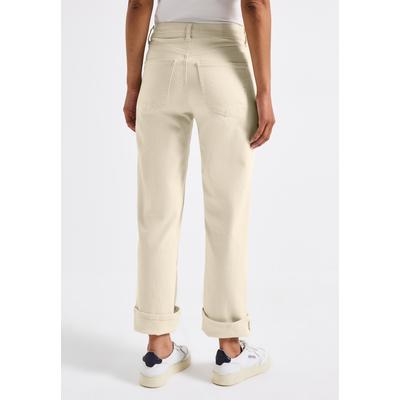 Comfort-fit-Jeans STREET ONE, Damen, Gr. 26, Länge 26, weiß (ecru washed), Jeans, 92% Baumwolle, 6% Elastomultiester, 2% Lyocell, unifarben, casual, knöchelfrei, Jeans, High Waist Image