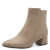 Stiefelette MARCO TOZZI, Damen, Gr. 41, beige, Textil, Veloursleder, klassisch, Schuhe, Blockabsatz, Businessschuh, Ankleboots mit Ziernähen