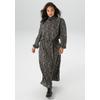 Druckkleid ANISTON PLUS, Damen, Gr. 52, N-Gr, schwarz (schwarz, beige), Web, Obermaterial: 100% Viskose, gemustert, modisch, figurumspielend knöchellang, Langarm gesmokt mit Gummizug, Kleider, mit gesmoktem Stehtkragen - NEUE KOLLEKTION