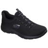 Slip-On Sneaker SKECHERS "SUMMITS-SUMMER BLUSH", Damen, Gr. 41, schwarz, Textil, unifarben, sportlich, Schuhe, Arbeitsschuh, Freizeitschuh, Slipper mit Memory Foam, Topseller