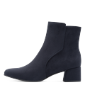 Stiefelette MARCO TOZZI, Damen, Gr. 40, blau (dunkelblau), Textil, Veloursleder, klassisch, Schuhe, Blockabsatz, Businessschuh, Ankleboots mit Ziernähen
