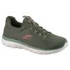 Slip-On Sneaker SKECHERS "SUMMITS-SUMMER BLUSH", Damen, Gr. 42, grün (olivgrün), Textil, kontrastfarbene Details, sportlich, Schuhe, Arbeitsschuh, Freizeitschuh, Slipper mit Memory Foam