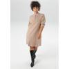 Strickkleid ANISTON PLUS, Damen, Gr. 54, N-Gr, braun (camel), Strick, Obermaterial: 50% Viskose, 28% Polyester, 22% Polyamid, unifarben, figurumspielend kniebedeckend, Langarm Rippstrickbündchen, Kleider, mit Stehkragen und Reißverschluss - NEUE...
