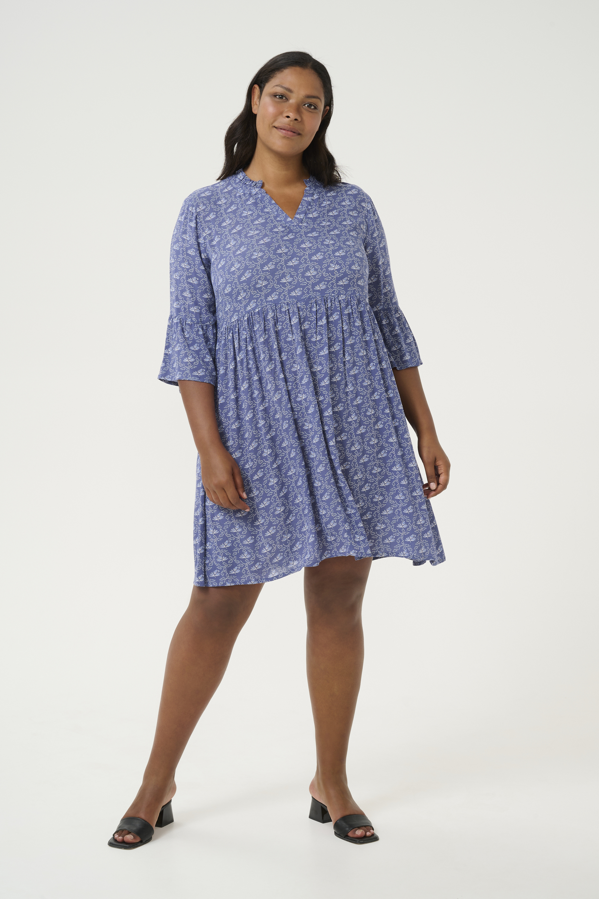 Kleid A-shape blue white EU 50 / UK 22