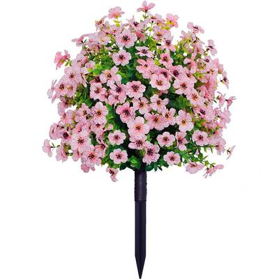 Simulation Violet with Ground Plug and Stake, Artificial Garden Flower Decor, Fake Plant for Outdoor Yard, Lawn, or Home Decoration