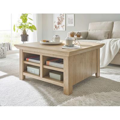 Couchtisch mit Stauraum 93x93 cm Eiche gebürstet Optik Cardiff Image