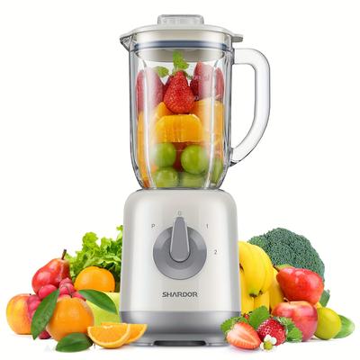 TEMU Shardor Juicer Blender 700w Jar Smoothie Maker Juicer With 6 Steel Blade, 1l Glass Jug, 2 Speed & Function, Milkshake, Juice, Baby Food And Vegetable Drinks, Juicer Machine