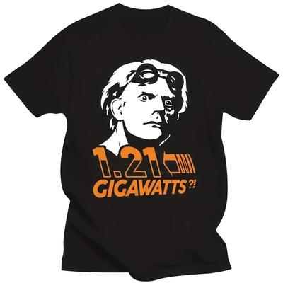 TEMU 2024 New Mens Clothing Doc Brown 1.21 Gigawatts Fun Tops Tee T Shirt Loose Tops T-shirt Image