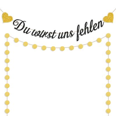 TEMU Farewell Party Decor Garland, Sparkle Be Garlands Banner Black Golden, Retirement Decor Banner For Farewell Party Decor, Graduation Decor, Goodbye Colleague Change Of Job, Decor Image