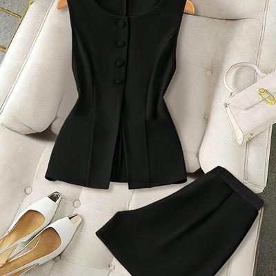 TEMU New Women's Commuter Fashion Vest And Shorts Two-piece Set Image